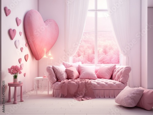 Enchanting Love Haven: A Dreamy Valentine's Day Escape in a Blissful Pink Room