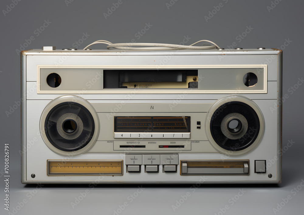 an old vintage casette isolated on a white background 