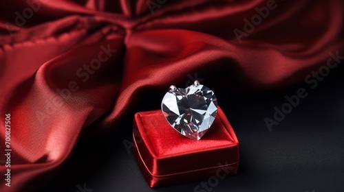 Sparkling Love: A Heart Diamond Embraced by Velvet Elegance © ASoullife