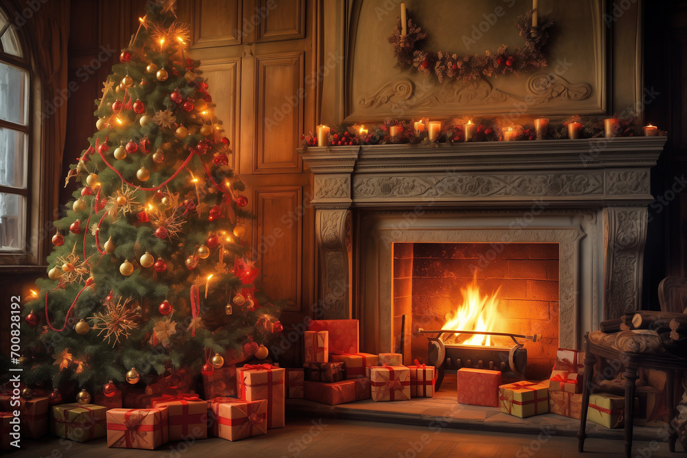 Festive Christmas Morning in a Classic Living Room Festive Christmas Morning in a Classic Living Room