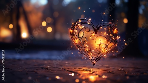 Enchanting Heart  Mesmerizing Spiral Trail of Illuminating Magic Light