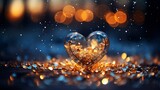 Radiant Love: Captivating Heart Shape Illuminate Stock Image