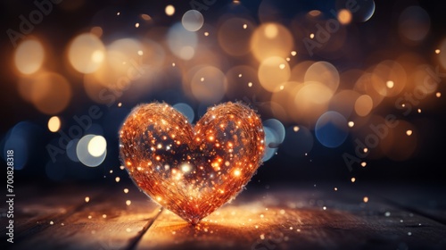 Radiant Love  Captivating Heart Shape Illuminate Stock Image