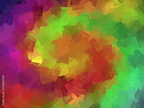 Energetyczna spiralna mozaika geometrycznych rozrzuconych kolorowych kwadratów  - tło, tekstura
