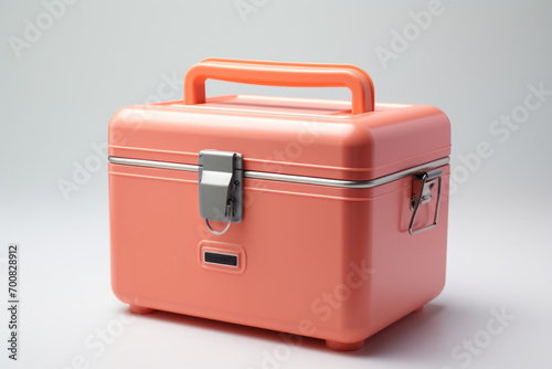 Cooler bag in trendy color. Background with selective focus and copy space