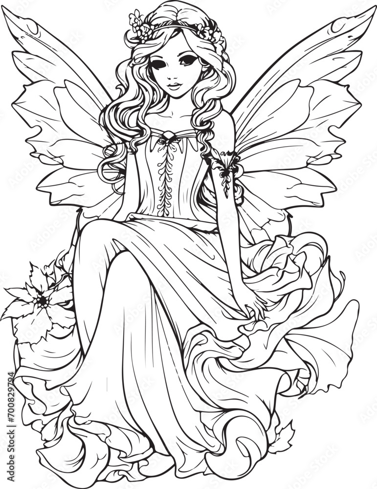 adorable fairy coloring page