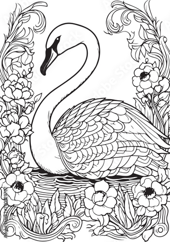 swan coloring page