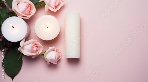 Ethereal Elegance  A Captivating Top View of a Blank Paper Rose  Illuminated by Cinematic Candlelight and Enveloped in a Dreamy Atmosphere
