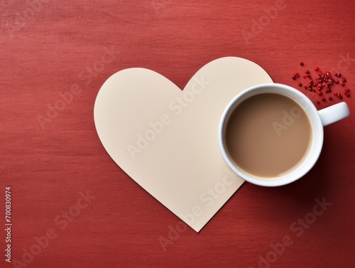 Love Brewed: A Heartwarming Valentine's Card on a Coffee Table - Captivating Flat Design