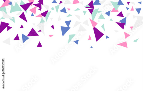 Colored triangles abstract geometric pattern with. Can be used as poster, banner, border, background, wallpaper, card, print, web. Vector illustration