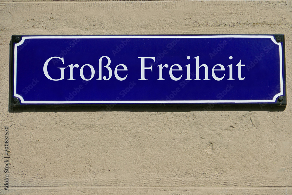 Emailleschild Große Freiheit