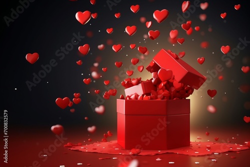 Unveiling Love: A Delightful Surprise of Hearts Bursting from an Opened Giftbox © ASoullife