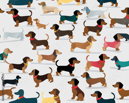 Illustration pattern of daschund dogs