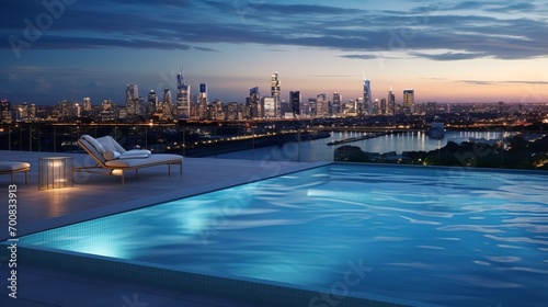 Urban Oasis: Luxurious Infinity Pool with Breathtaking Skyline Views © ASoullife