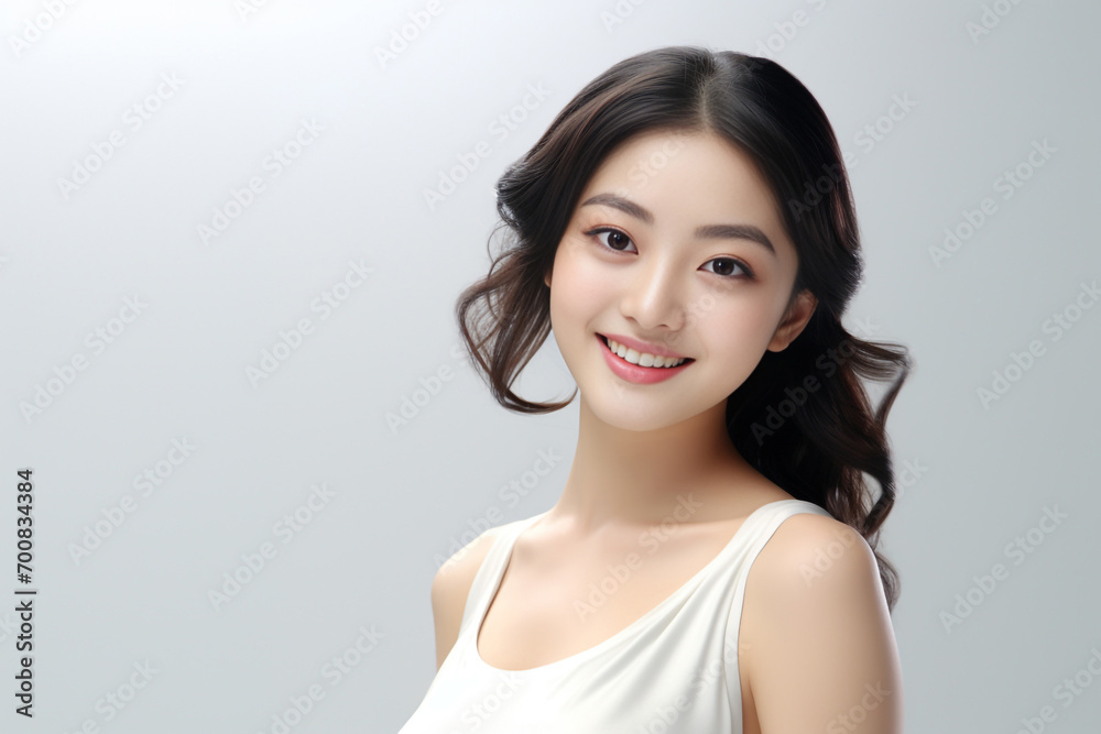 a 3D fashion model gracefully soars against a light gray backdrop. Draped in a long silk gown with chiffon fabric, she embodies creativity in a pure white dress. Generative AI. a 3D fashion model gracefully soars against a light gray backdrop. Draped in a long silk gown with chiffon fabric, she embodies creativity in a pure white dress. Generative AI.