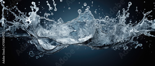 Bubbles under water with dark blue background