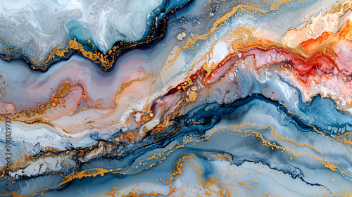Abstract organic colored fractal waves