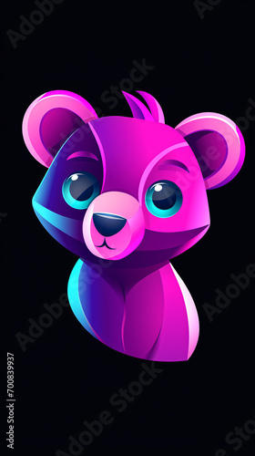 An illustration of a purple bear cub