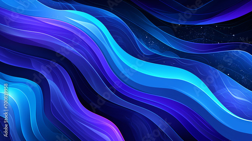 Abstract curved blue lines. Colorful abstract background