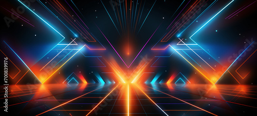 Abstract neon retro wave background