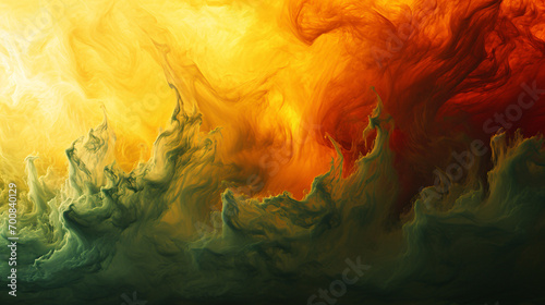Abstract waves of colored smoke
