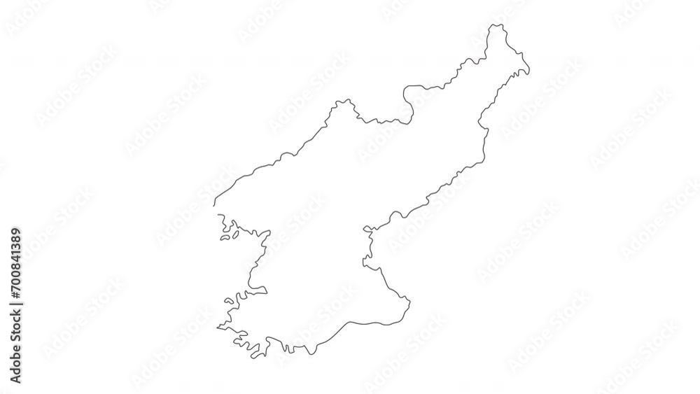 Animated sketch of North Korea map icon Animated sketch of North Korea map icon