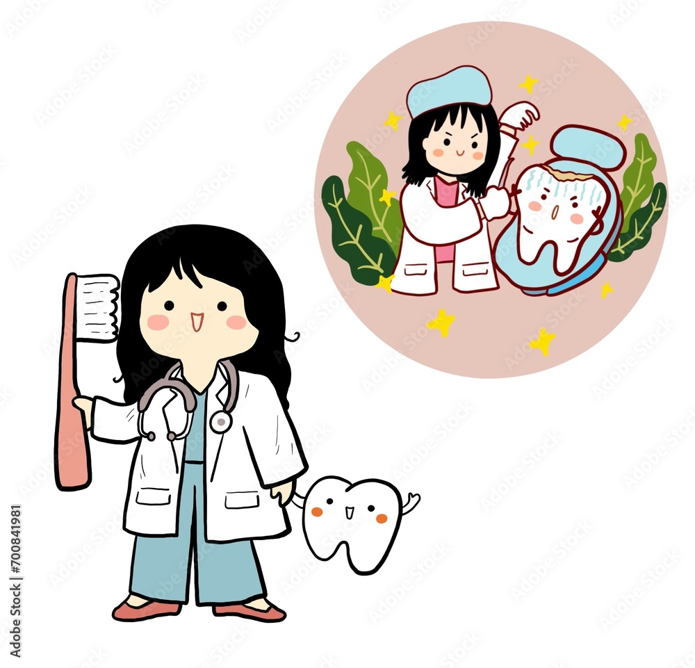 cute dentist girl character illustration avatar icon cute dentist girl character illustration avatar icon