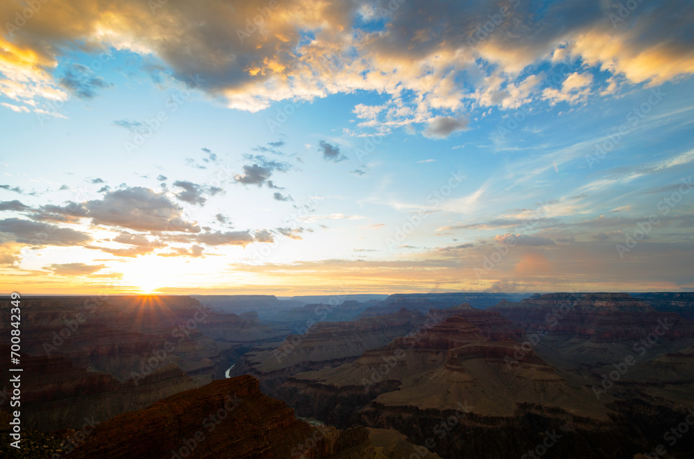 The Grand Canyon Lit By The Setting Sun