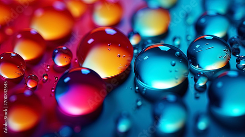 Abstract background with colored drops and glass effect