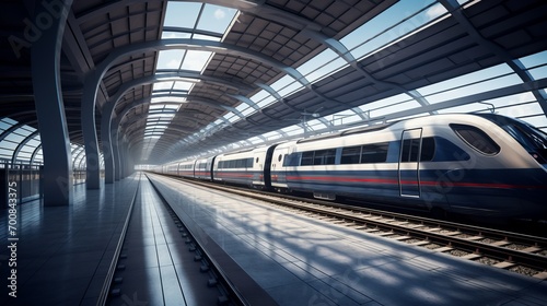 Urban Symphony  Futuristic Train Station Unveiling the Pulse of Connectivity and Urban Growth