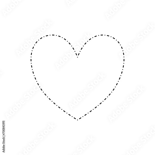 A simple heart shaped frame isolated on transparent background