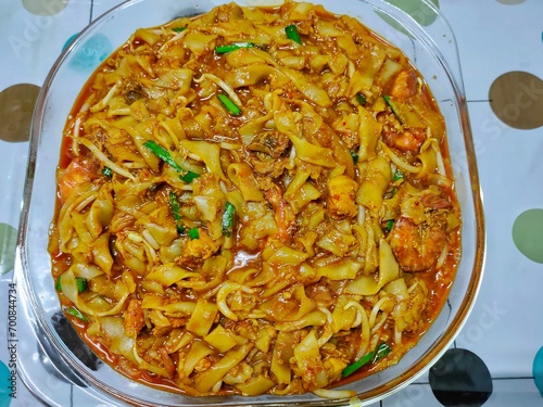 Malaysian favourite food 'char kuey teow' with selective focus. photo