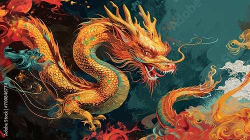 painting of a Chinese dragon