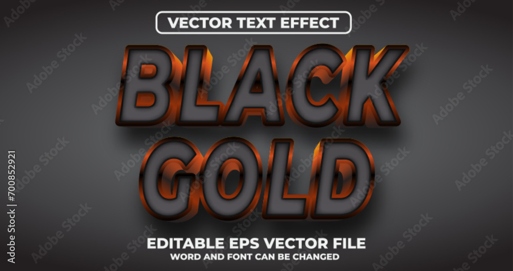 Obraz premium Black gold vector text effect