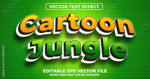 Cartoon jungle  vector text effect