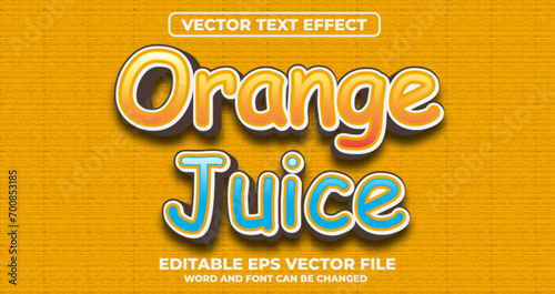 Orange juice vector text effect