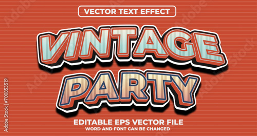 Vintage party vector text effect