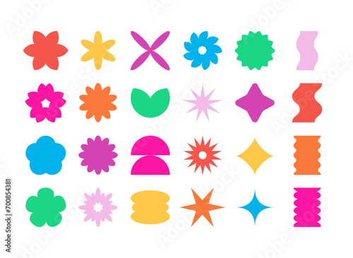 Abstract shapes. Set of colorful icons for design. 