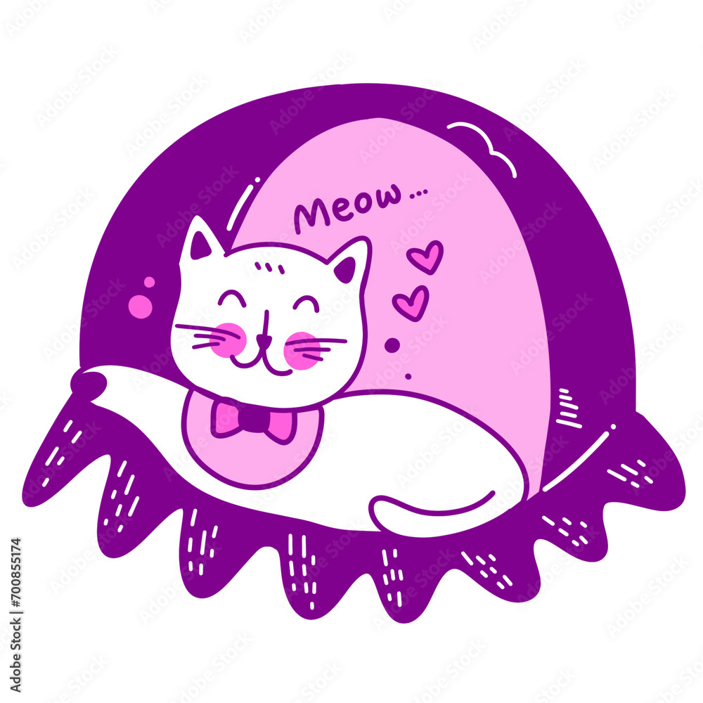 cat and home illustration cat and home illustration