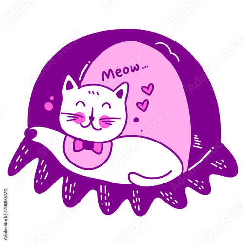 cat and home illustration
