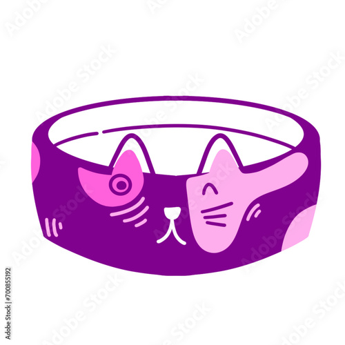 cat bowl illustration