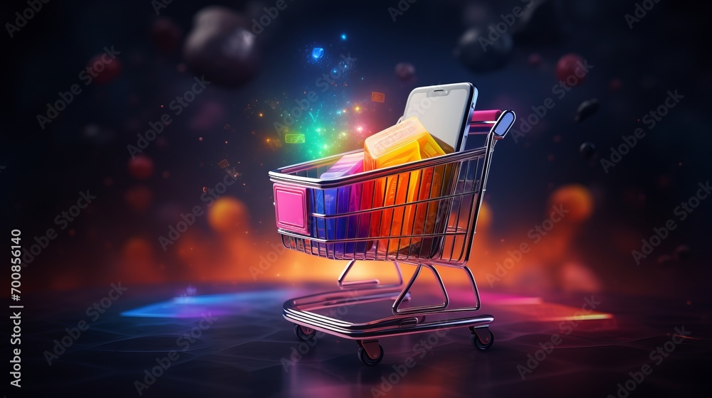 Digital Shopping Revolution: Unleashing the Power of E-commerce with Vibrant Colors and Seamless Integration