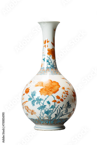 Chinese Porcelain Vase, transparent background, isolated image, generative AI