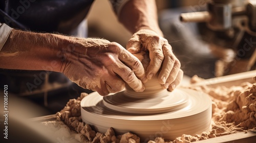 Masterful Artistry: Transforming Wood into Timeless Beauty - Closeup of Hands Skillfully Crafting a Bowl on a Lathe