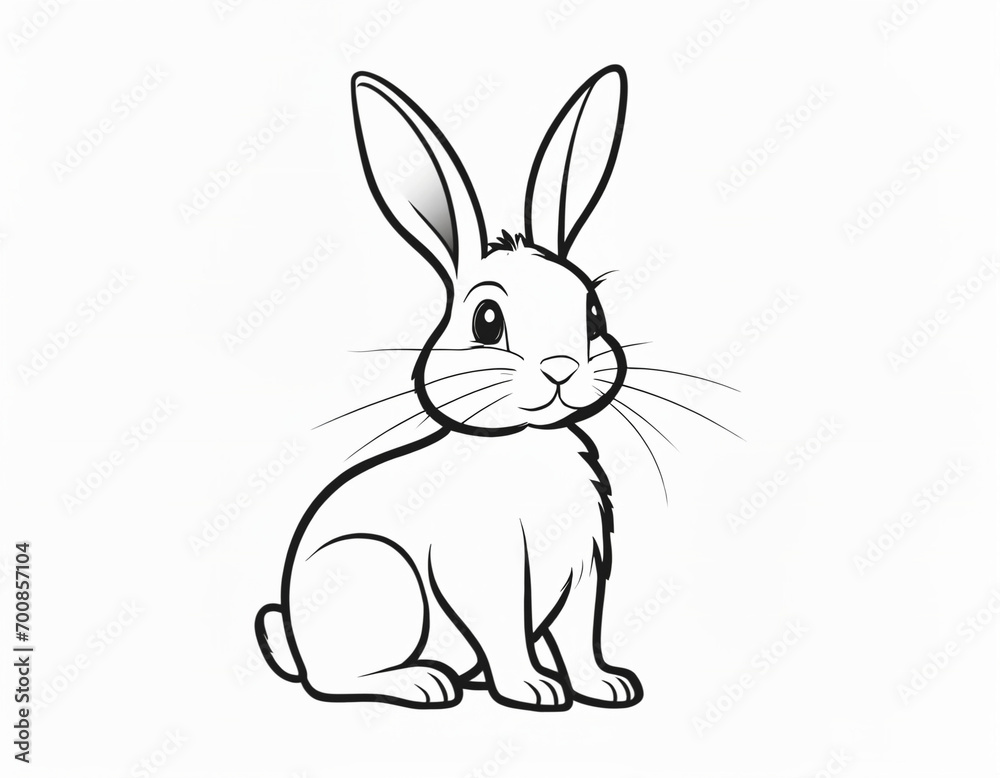 Fototapeta premium cute bunny. cartoon coloring book pages