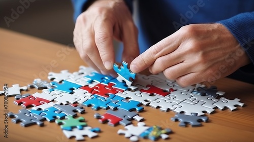 Mastering the Puzzle  Expert Hands Skillfully Assemble a Complex Model with Precision and Finesse