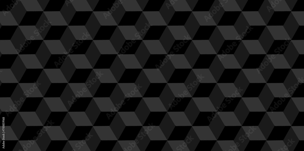 Black and gray seamless pattern Abstract cubes geometric tile and mosaic wall or grid backdrop hexagon technology. Black and gray geometric block cube structure backdrop grid triangle background. Black and gray seamless pattern Abstract cubes geometric tile and mosaic wall or grid backdrop hexagon technology. Black and gray geometric block cube structure backdrop grid triangle background.