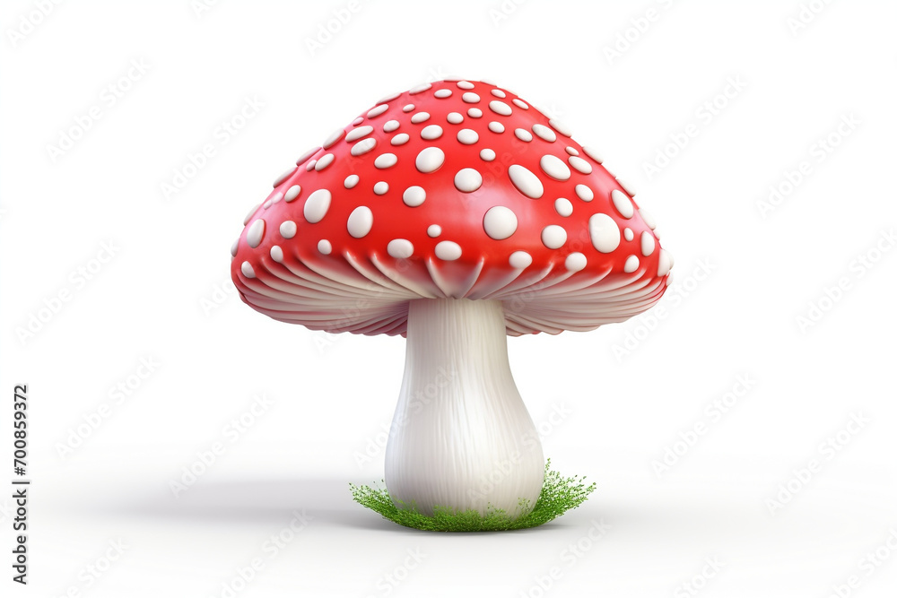 cartoon mushroom 3D illustration white background cartoon mushroom 3D illustration white background