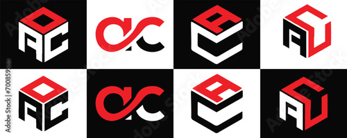 AC logo. A C design. White AC letter. AC, A C letter logo design. Initial letter AC  linked circle uppercase monogram logo. A C letter logo vector design. AC letter logo design five style.
