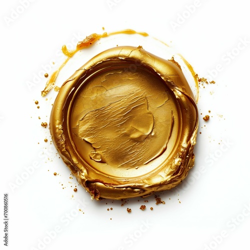 Vintage Gold Wax Seal Stamp on White Background. Generative ai photo